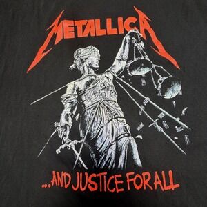 Metallica And Justice For All Band Tee Black Graphic Shirt 2XL